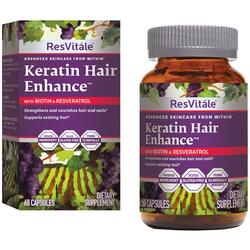 Keratina cu Biotina si Resveratrol (Keratin Hair Enhance) Resvitale 60cps GNC