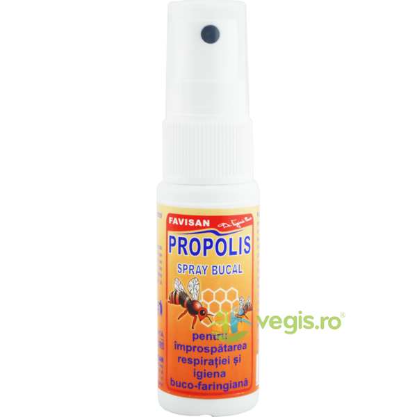 Propolis Spray Bucal pentru Respiratie Proaspata si Igiena Buco-Faringiana 30ml, FAVISAN, Igiena bucala, 1, Vegis.ro