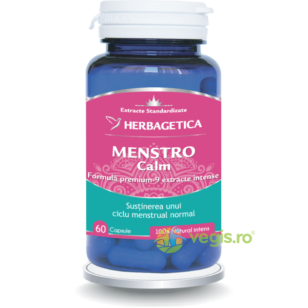 Menstro Calm 60cps, HERBAGETICA, Capsule, Comprimate, 1, Vegis.ro