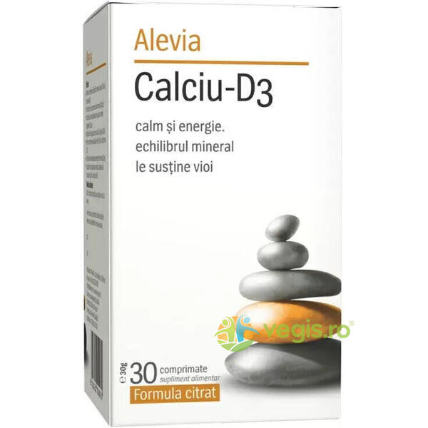Calciu D3 30cpr - Formula Citrat, ALEVIA, Vitamine, Minerale & Multivitamine, 1, Vegis.ro