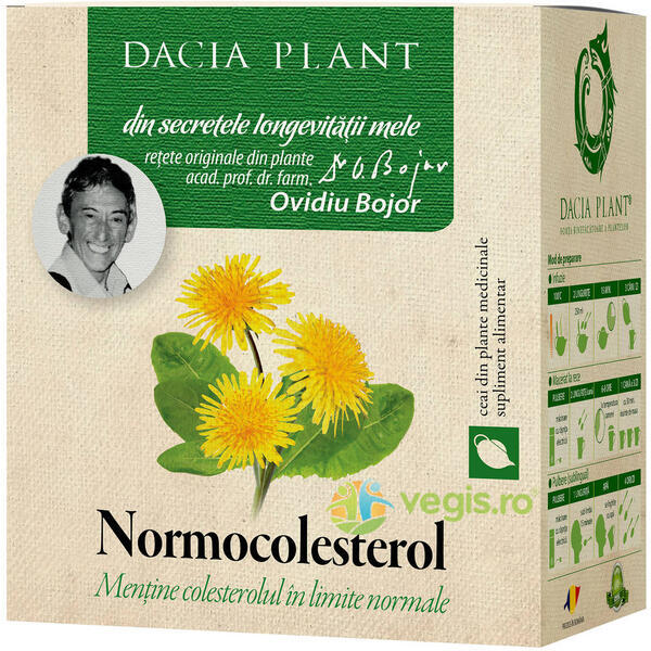 Ceai Normocolesterol 50g, DACIA PLANT, Ceaiuri vrac, 1, Vegis.ro