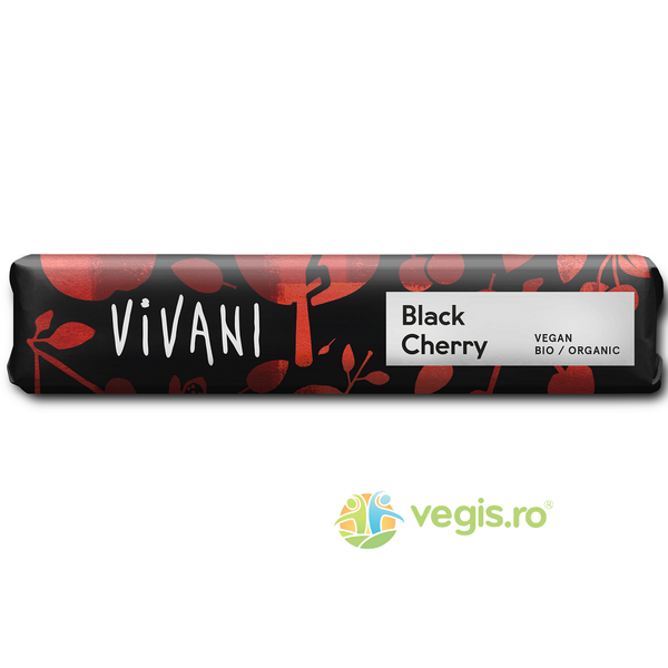 Baton de Ciocolata Neagra cu Cirese Ecologic/Bio 35g, VIVANI, Ciocolata, 1, Vegis.ro