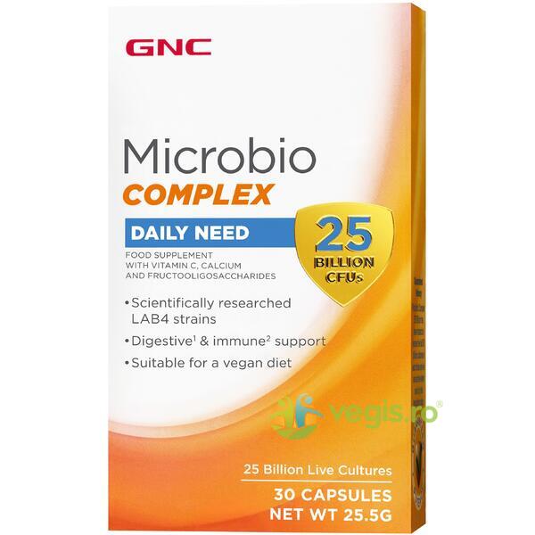 Microbio Complex Daily Need - Probiotic Patentat cu 25 Miliarde Culturi Vii 30cps, GNC, Probiotice si Prebiotice, 1, Vegis.ro