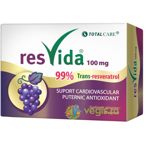 Resvida (Trans-Resveratrol) 100mg 30cps, COSMOPHARM, Capsule, Comprimate, 1, Vegis.ro