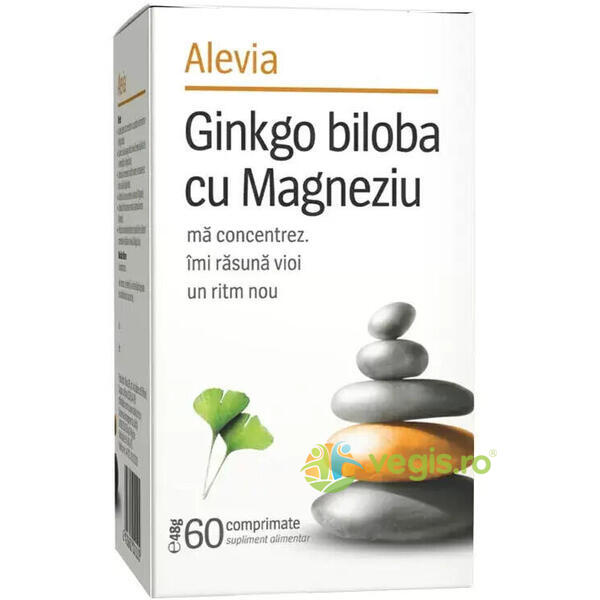Ginkgo Biloba cu Magneziu 60cps, ALEVIA, Capsule, Comprimate, 1, Vegis.ro