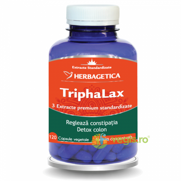 Triphalax 120cps, HERBAGETICA, Capsule, Comprimate, 1, Vegis.ro