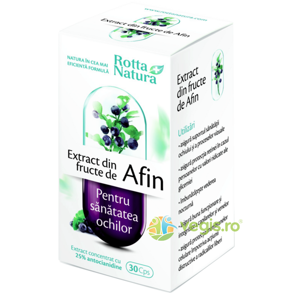 Afin Extract Fructe 30cps, ROTTA NATURA, Capsule, Comprimate, 1, Vegis.ro
