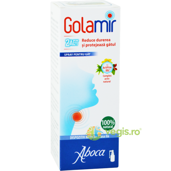 Golamir 2Act Spray pentru Gat 30ml, ABOCA, Raceala & Gripa, 1, Vegis.ro