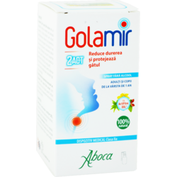 Golamir 2Act Spray pentru Gat pentru Copii si Adulti fara Alcool 30ml ABOCA