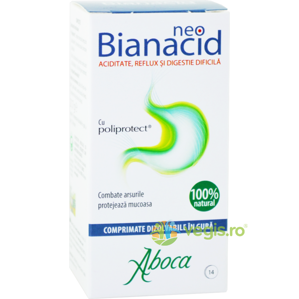 NeoBianacid pentru Aciditate, Reflux si Digestie Dificila 14cps, ABOCA, Capsule, Comprimate, 1, Vegis.ro