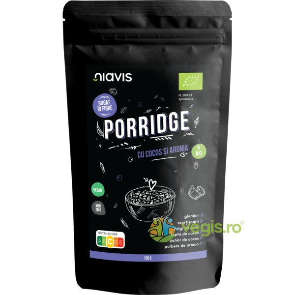 Porridge cu Cocos si Aronia Ecologic/Bio 150g, NIAVIS, Fulgi, Musli, 1, Vegis.ro