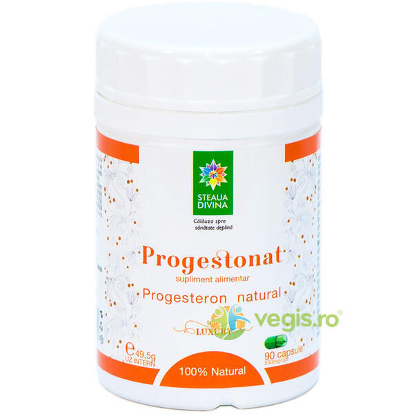 Progestonat (Progesterol Natural) 90cps, STEAUA DIVINA, Capsule, Comprimate, 1, Vegis.ro