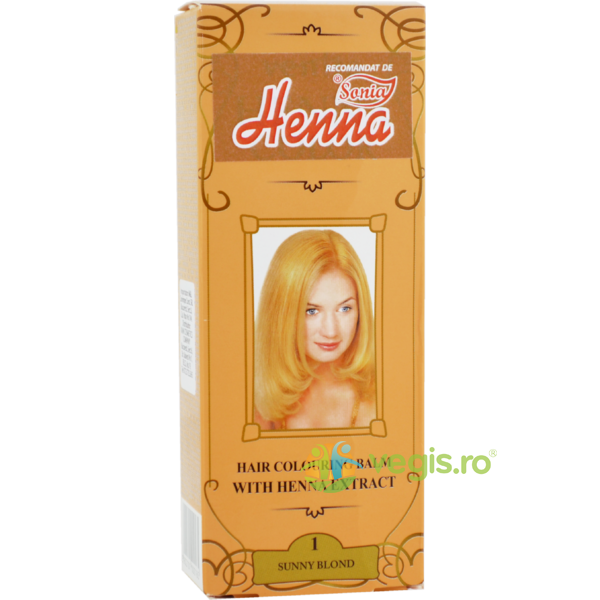 Balsam Colorant pentru Par cu Henna nr.1 Blond Auriu 75g, KIAN COSMETICS, Cosmetice Par, 1, Vegis.ro