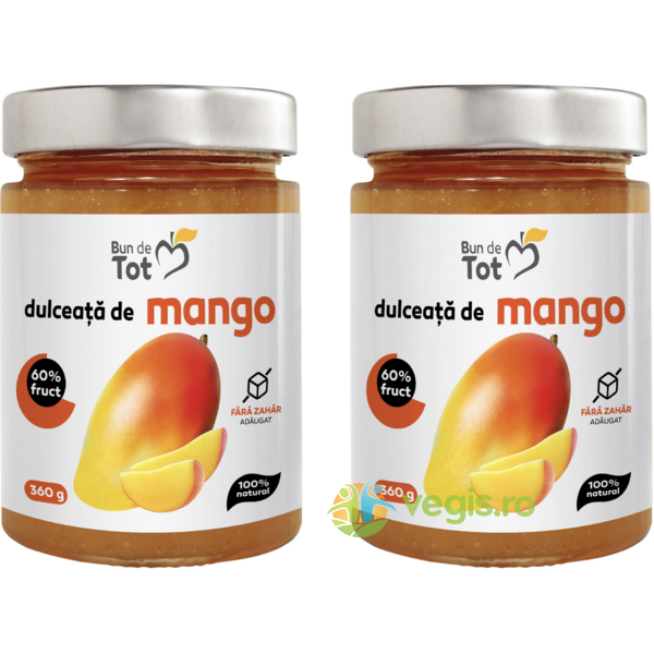 Pachet Dulceata de Mango fara Zahar 360g+360g, BUN DE TOT, Dulceata & gem, 1, Vegis.ro