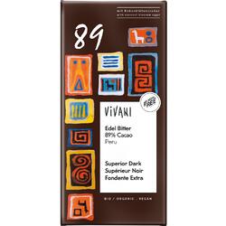 Ciocolata Amaruie Vegana cu 89% Cacao Ecologica/Bio 80g VIVANI