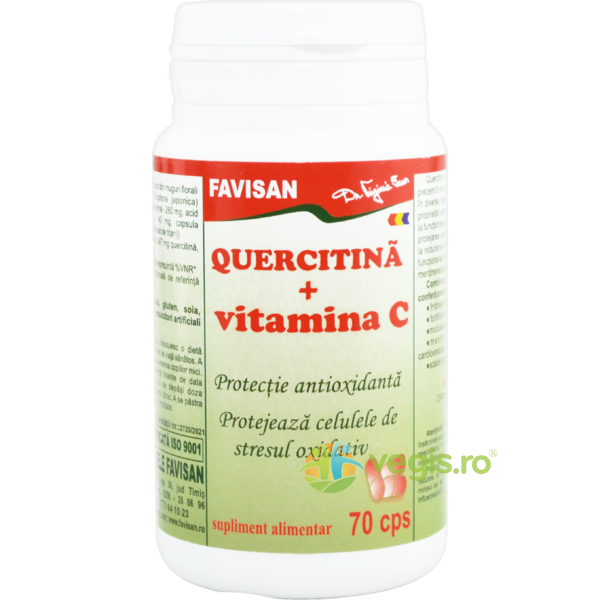 Quercitina + Vitamina C 70cps, FAVISAN, Vitamine, Minerale & Multivitamine, 1, Vegis.ro