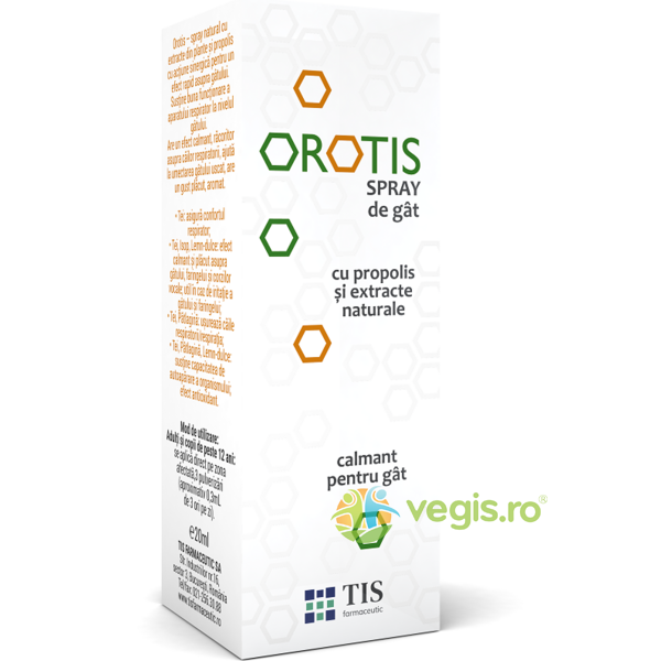 Spray de Gat cu Propolis Orotis 20ml, TIS FARMACEUTIC, Remedii Naturale ORL, 1, Vegis.ro