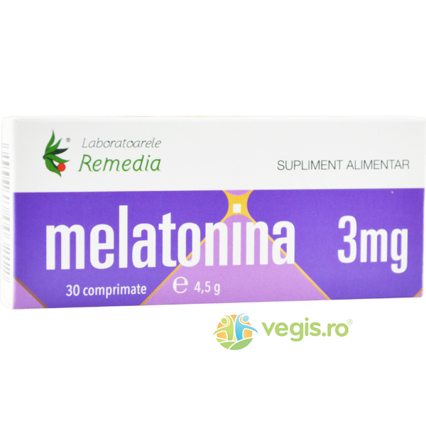 Melatonina 3mg 30cpr, REMEDIA, Capsule, Comprimate, 1, Vegis.ro