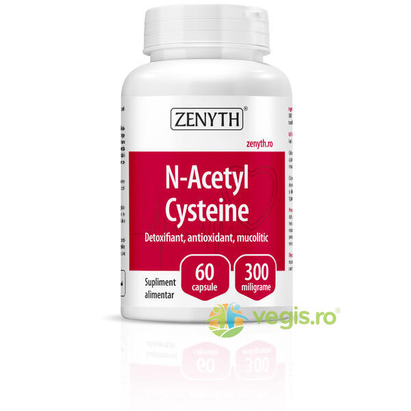 N-Acetyl L-Cysteine 300mg 60cps, ZENYTH PHARMA, Capsule, Comprimate, 1, Vegis.ro