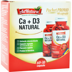 Pachet Ca+D3 Natural 60cps+30cps ADNATURA