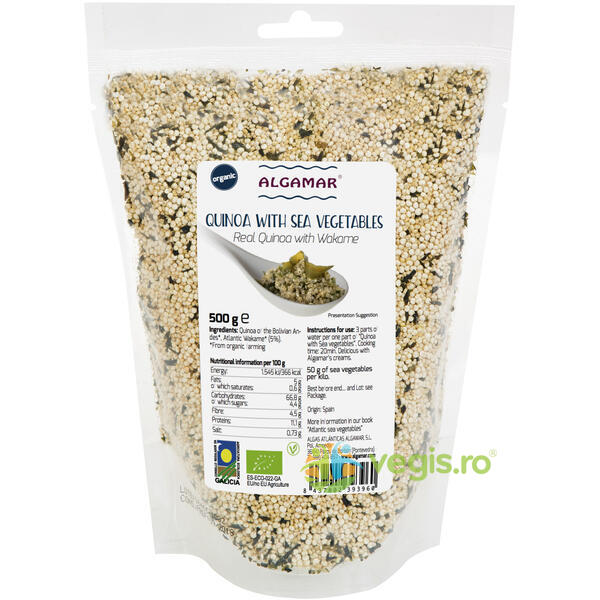 Quinoa cu Alge Wakame Ecologica/Bio 500g, ALGAMAR, Cereale boabe, 1, Vegis.ro