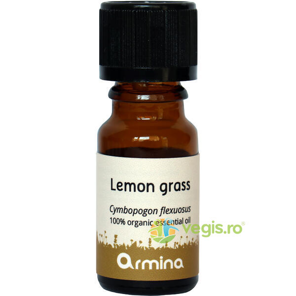 Ulei Esential de Lemongrass (Cymbopogon flexuosus) Ecologic/Bio 10ml, ARMINA, Uleiuri esentiale, 1, Vegis.ro