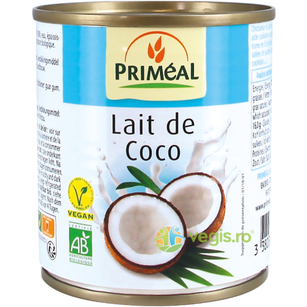 Lapte de Cocos Ecologic/Bio 225ml, PRIMEAL, Produse din Nuca de Cocos, 2, Vegis.ro