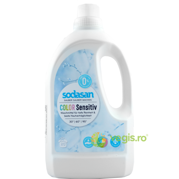 Detergent Lichid Sensitive pentru Rufe Colorate 1.5L, SODASAN, Detergenti Rufe Bebelusi & Copii, 1, Vegis.ro