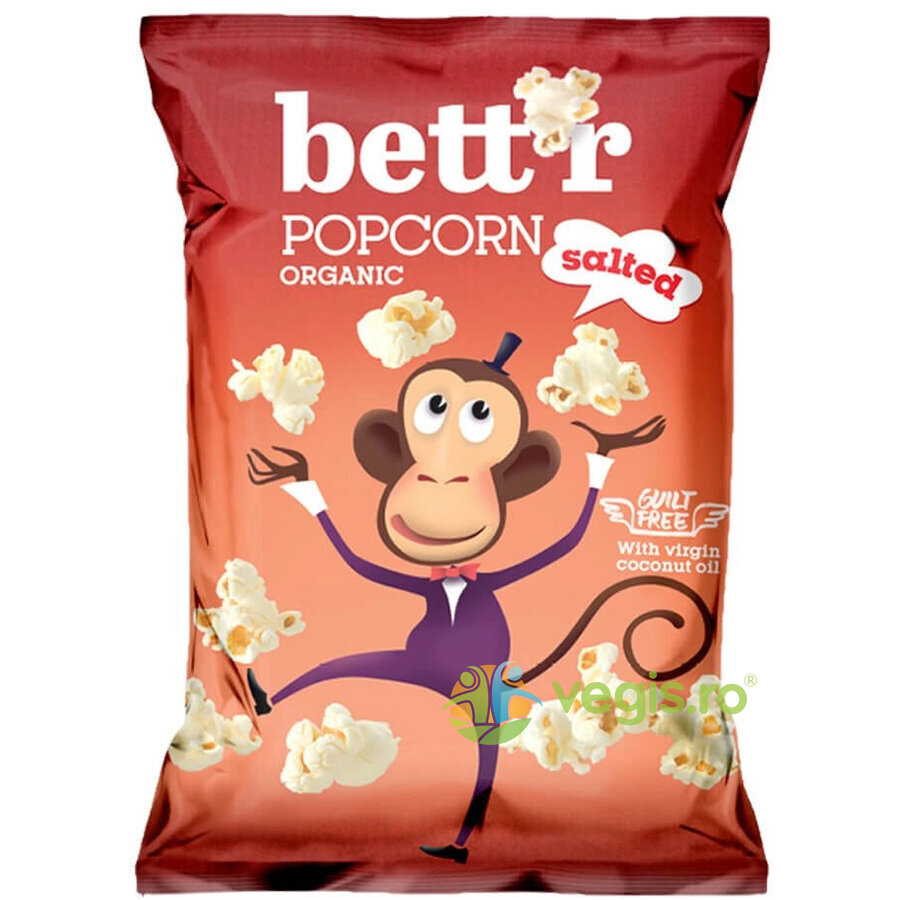 Popcorn cu Sare fara Gluten Ecologic/Bio 60g 60g Alimentare