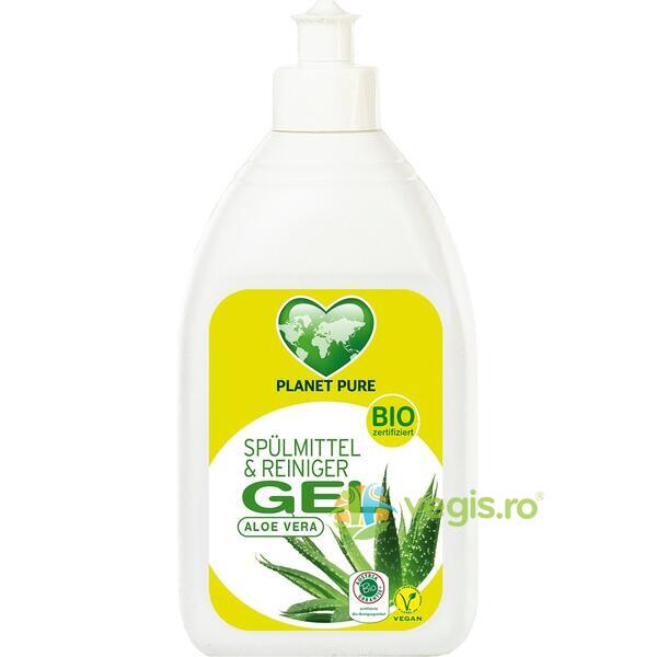 Detergent Gel de Vase cu Aloe Vera Ecologic/Bio 500ml, PLANET PURE, Detergent Vase, 1, Vegis.ro