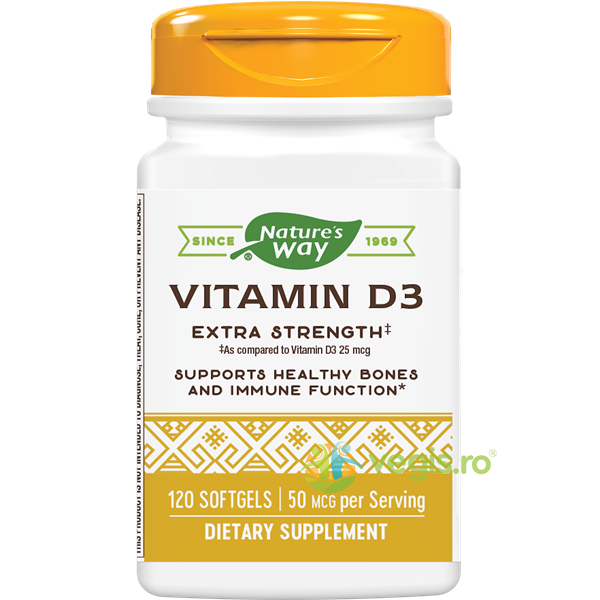 Vitamina D3 2000ui (Adulti) 120cps Secom,, NATURE'S  WAY, Capsule, Comprimate, 2, Vegis.ro