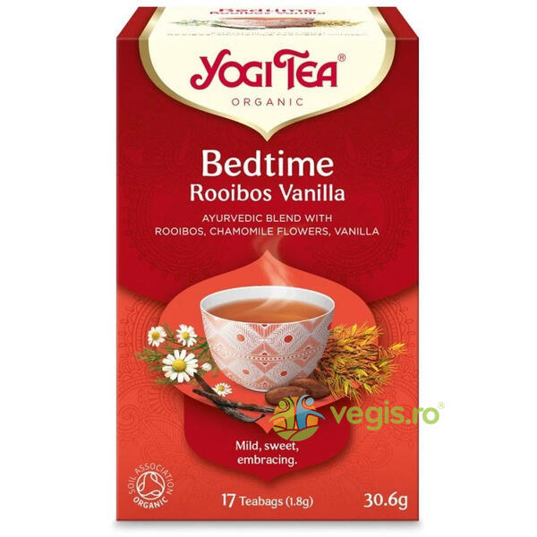 Ceai Bedtime cu Rooibos si Vanilie Ecologic/Bio 17dz, YOGI TEA, Ceaiuri doze, 1, Vegis.ro