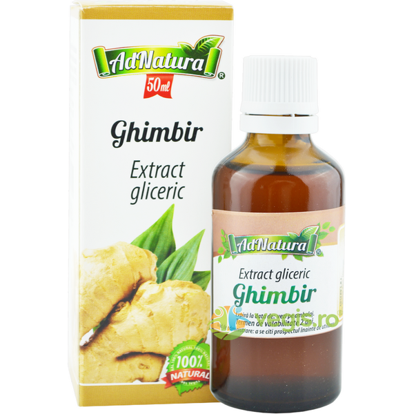 Extract Gliceric de Ghimbir fara Alcool 50ml, ADNATURA, Tincturi simple, 1, Vegis.ro