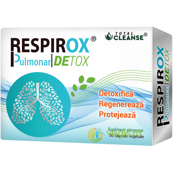 Respirox Pulmonar Detox 750mg 30cps, COSMOPHARM, Remedii Capsule, Comprimate, 1, Vegis.ro