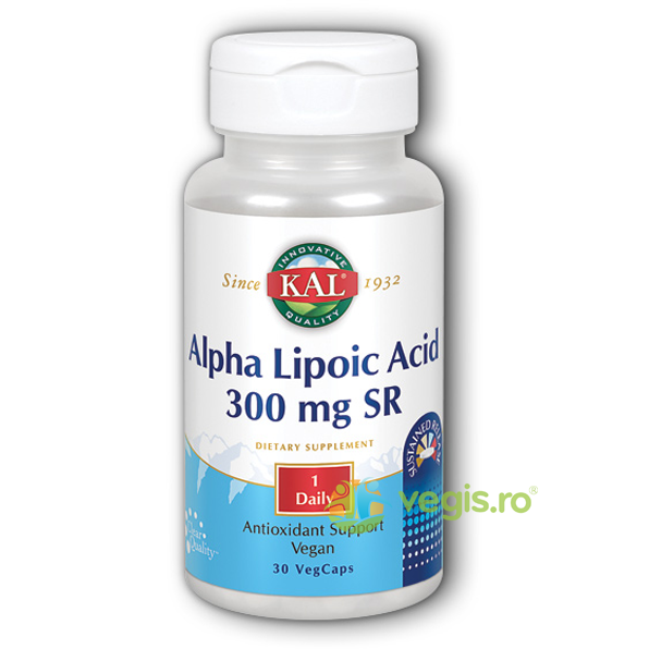 Alpha Lipoic Acid 300mg 30cps cu eliberare prelungita Secom,, KAL, Capsule, Comprimate, 1, Vegis.ro