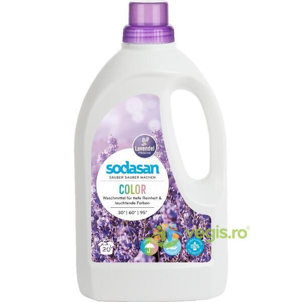 Detergent Lichid pentru Rufe Colorate cu Lavanda 1.5L, SODASAN, Detergenti de Rufe, 1, Vegis.ro