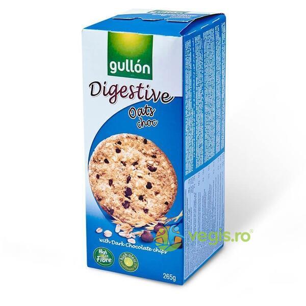Biscuiti Digestivi din Ovaz cu Chipsuri de Ciocolata Neagra 265g, GULLON, Gustari, Saratele, 1, Vegis.ro