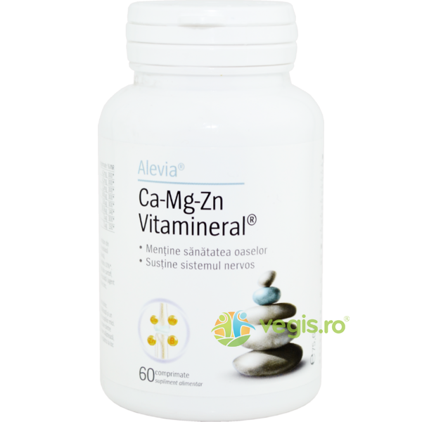 Ca-Mg-Zn Vitamineral 60cpr, ALEVIA, Vitamine, Minerale & Multivitamine, 1, Vegis.ro