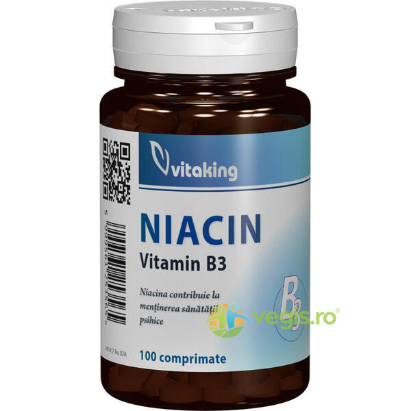 Vitamina B3 (Niacina) 100mg 100cpr, VITAKING, Capsule, Comprimate, 1, Vegis.ro