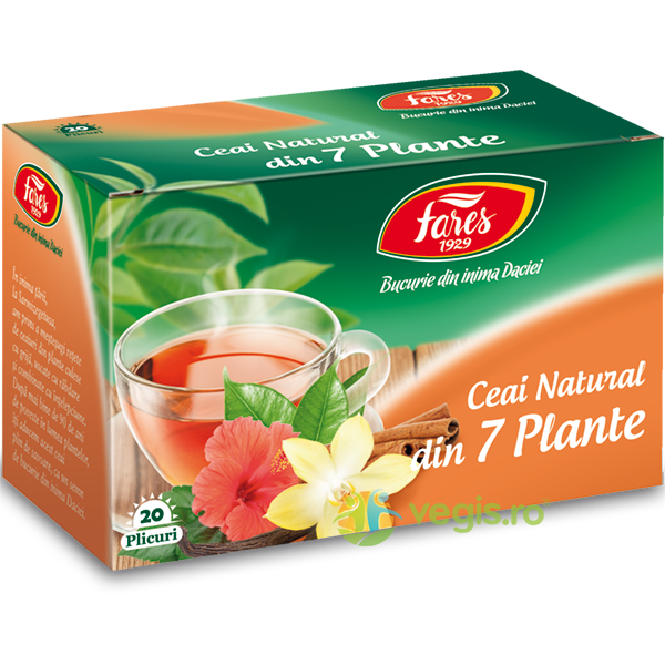 Ceai Natural Din 7 Plante  20dz, FARES, Ceaiuri doze, 1, Vegis.ro