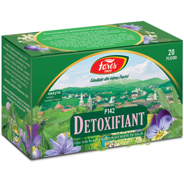 Ceai Detoxifiant (P142) 20dz, FARES, Ceaiuri doze, 1, Vegis.ro