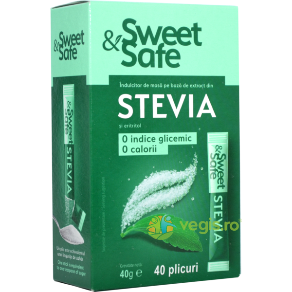 Indulcitor Stevia Sweet&Safe 40dz, SLY NUTRITIA, Dulciuri & Indulcitori Naturali, 1, Vegis.ro