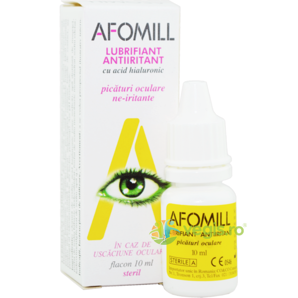Umectant Lubrifiant (Lacrimi Artificiale) - Picaturi Oculare 10ml, AFOMILL, Unguente, Geluri Naturale, 1, Vegis.ro