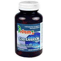 Ulei din Ficat de Cod (Cod Liver Oil) 1000mg 90cps ADAMS VISION
