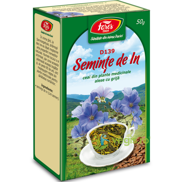 Ceai Seminte de In (D139) 50g, FARES, Ceaiuri vrac, 1, Vegis.ro