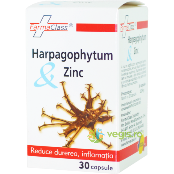 Harpagophytum si Zinc 30cps, FARMACLASS, Capsule, Comprimate, 1, Vegis.ro