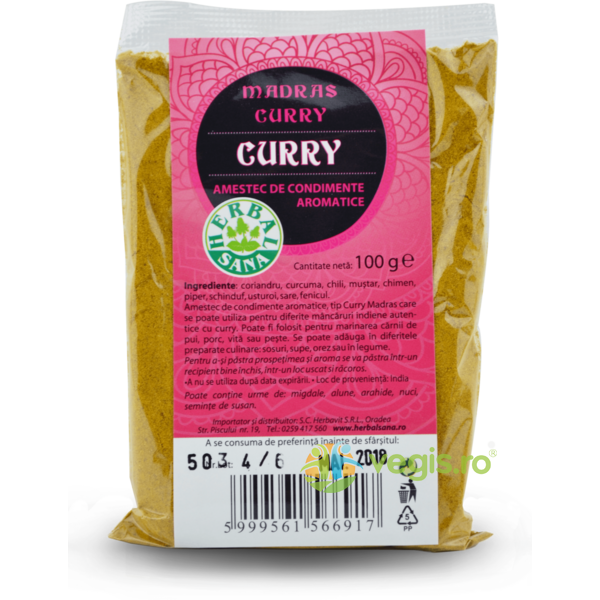 Curry 100g, HERBAVIT, Condimente, Sare, 2, Vegis.ro