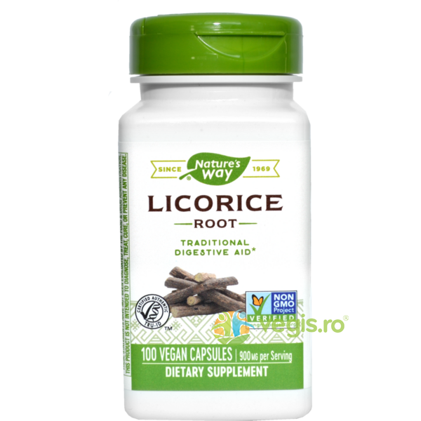 Licorice 450mg (Lemn dulce) 100cps Secom,, NATURE'S  WAY, Capsule, Comprimate, 1, Vegis.ro