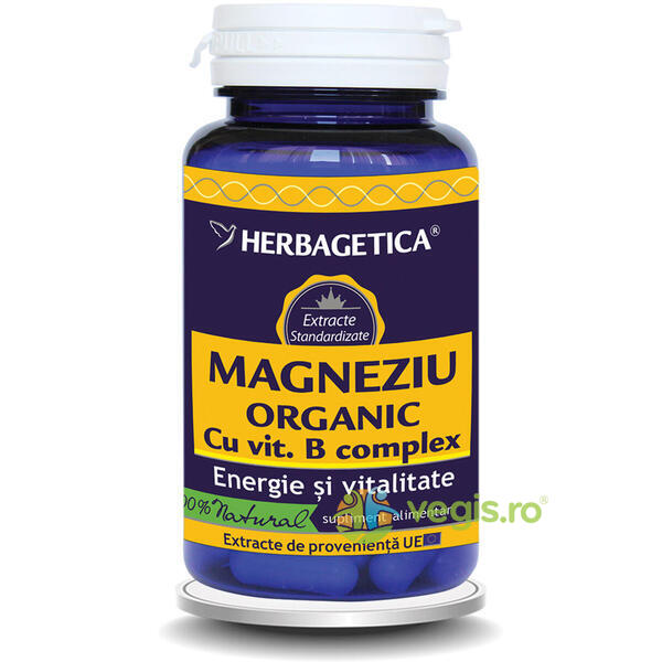 Magneziu Organic Cu B-Complex 30cps, HERBAGETICA, Remedii Capsule, Comprimate, 1, Vegis.ro