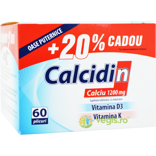 Calcidin 1200mg 60dz, ZDROVIT, Capsule, Comprimate, 1, Vegis.ro